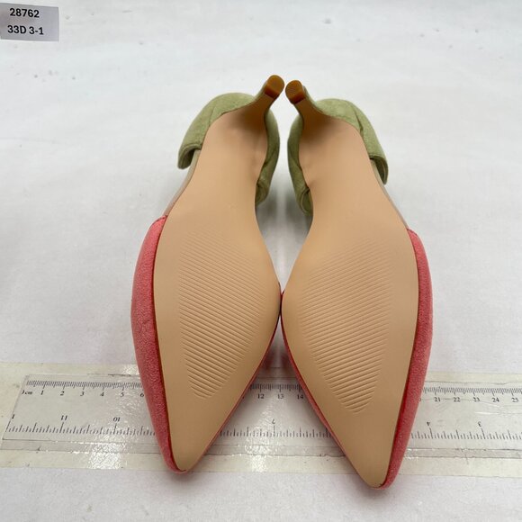 Pink and Green Women's Heels RUNS BIG - Picture 7 of 8